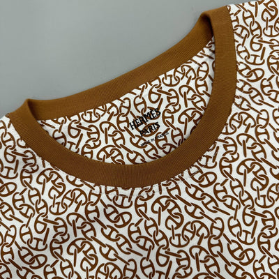 Hermes Jersey Naoussa Chaine Micro Dress in Brown Cotton Sz 44