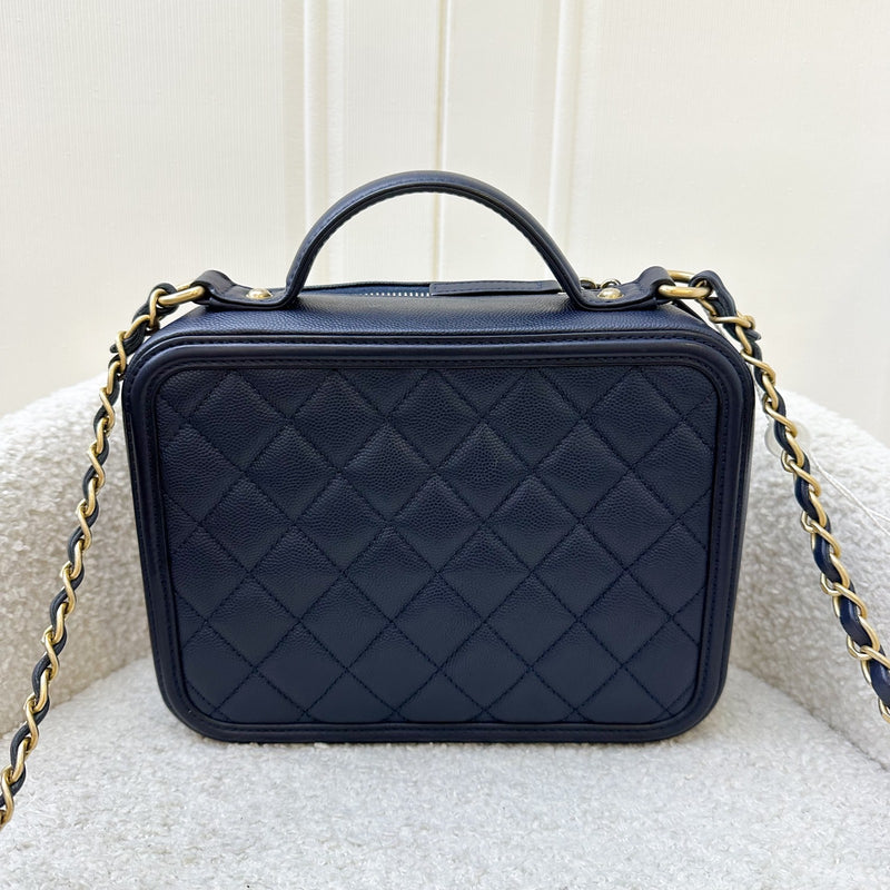 Chanel Medium Filigree Vanity in Navy Caviar and AGHW