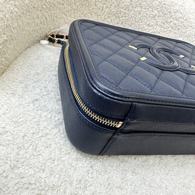 Chanel Medium Filigree Vanity in Navy Caviar and AGHW