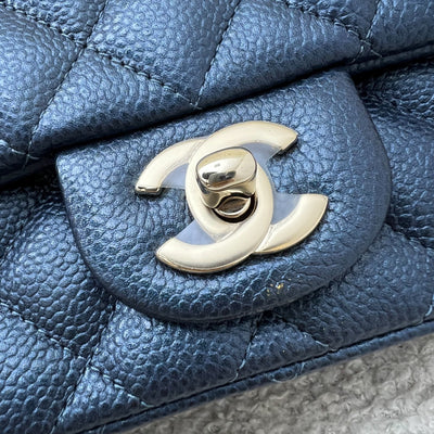 Chanel Classic Square Mini Flap in Navy Blue Shiny Caviar and LGHW