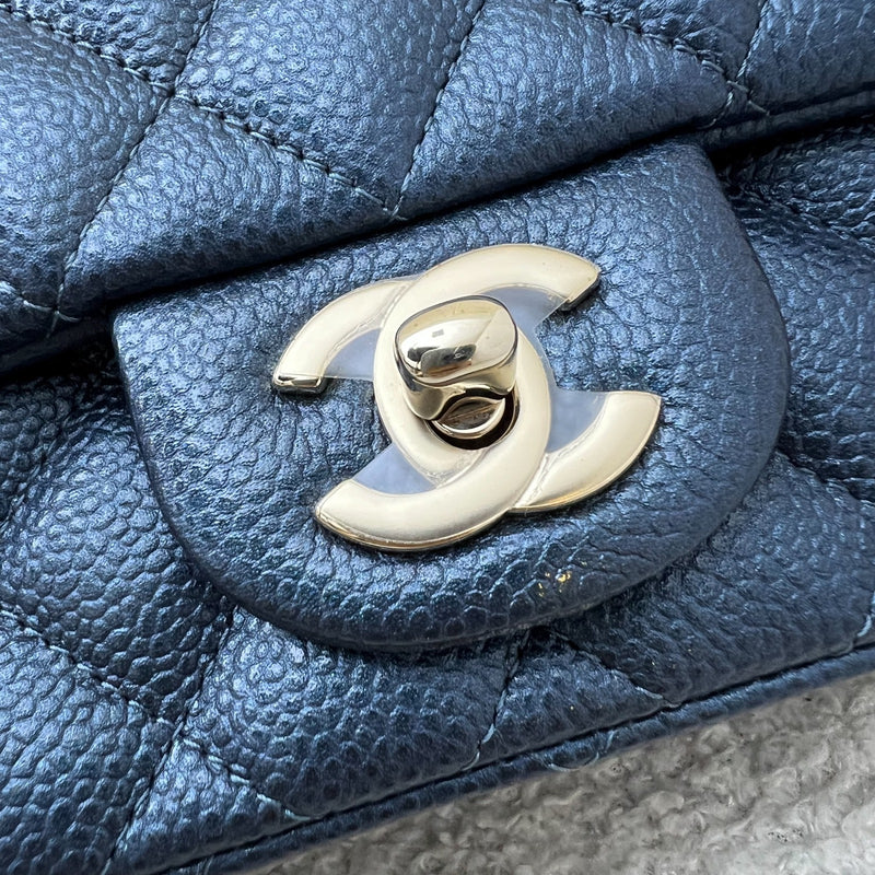 Chanel Classic Square Mini Flap in Navy Blue Shiny Caviar and LGHW