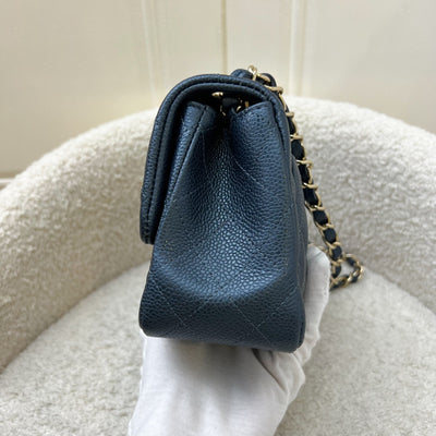 Chanel Classic Square Mini Flap in Navy Blue Shiny Caviar and LGHW
