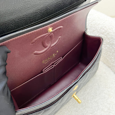 Chanel Small Classic Flap CF in Black Caviar and GHW (Model: A01113)