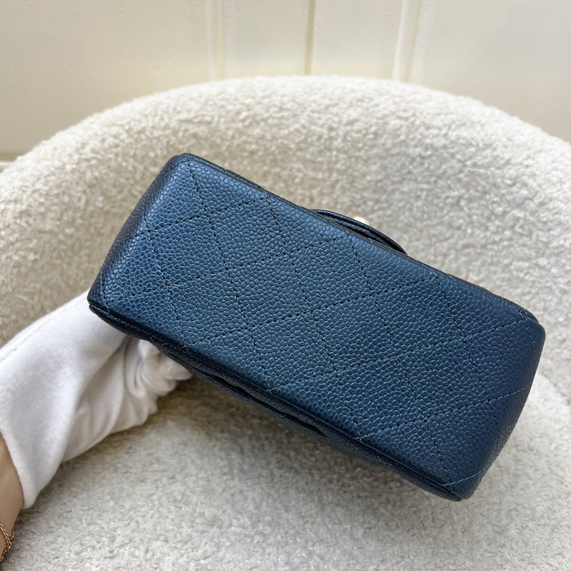 Chanel Classic Square Mini Flap in Navy Blue Shiny Caviar and LGHW
