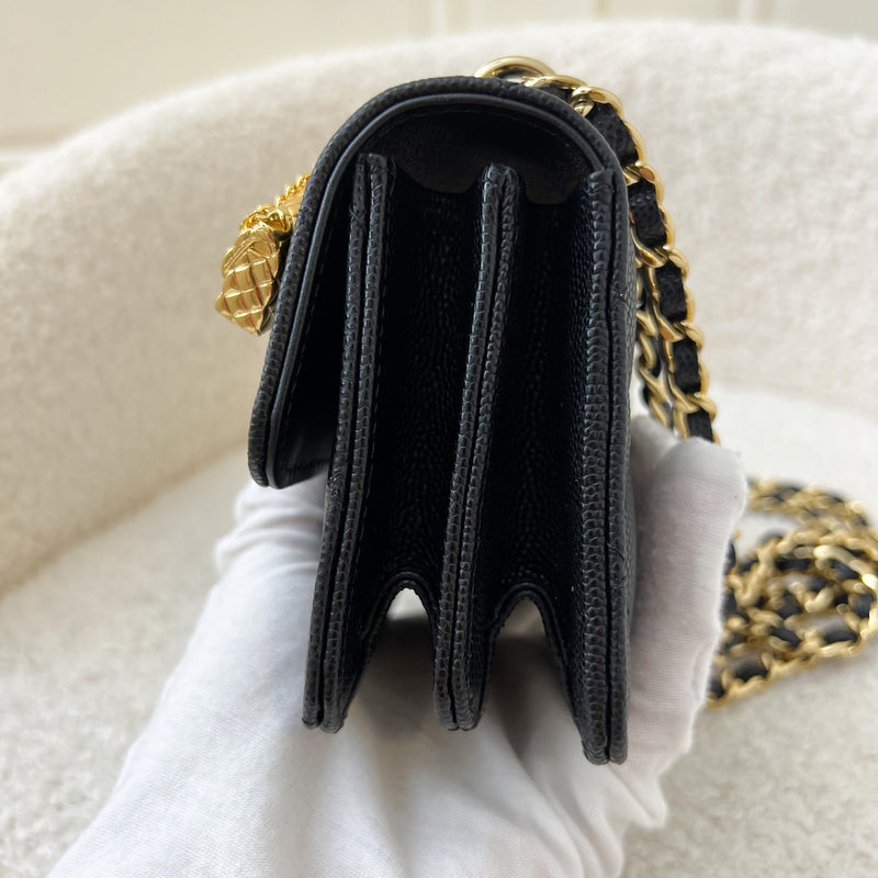 Chanel 23S Mini / Micro Clutch on Chain in Black Caviar and GHW