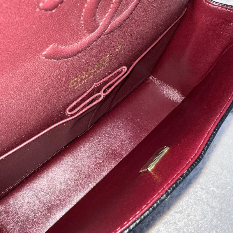 Chanel Small Classic Flap CF in Black Caviar and GHW (Model: A01113)