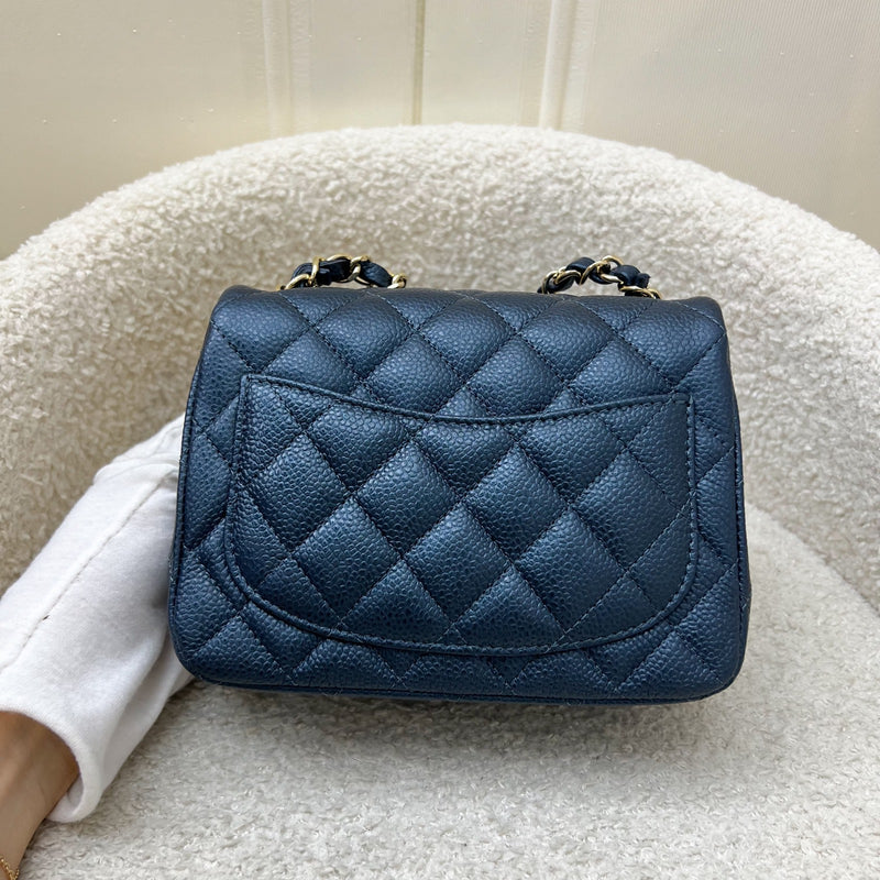Chanel Classic Square Mini Flap in Navy Blue Shiny Caviar and LGHW