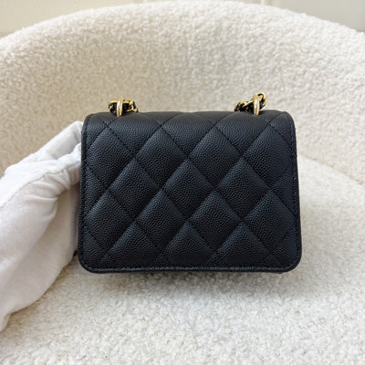 Chanel 23S Mini / Micro Clutch on Chain in Black Caviar and GHW