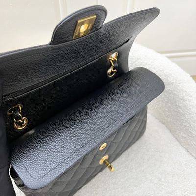 Chanel Small Classic Flap CF in Black Caviar and GHW (Model: A01113)