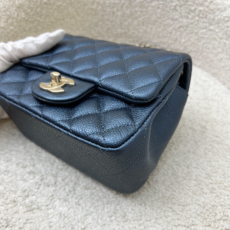 Chanel Classic Square Mini Flap in Navy Blue Shiny Caviar and LGHW