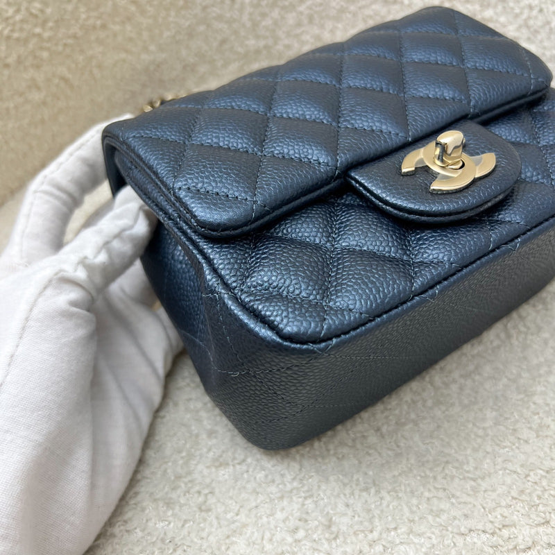 Chanel Classic Square Mini Flap in Navy Blue Shiny Caviar and LGHW