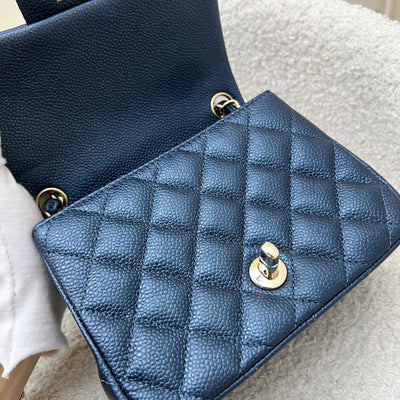 Chanel Classic Square Mini Flap in Navy Blue Shiny Caviar and LGHW