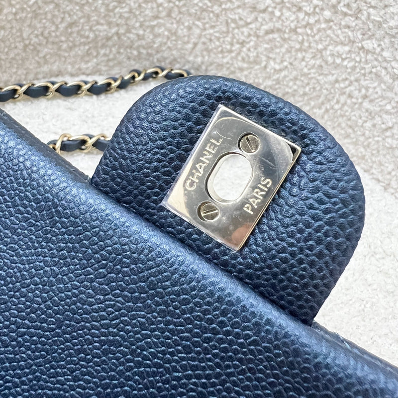 Chanel Classic Square Mini Flap in Navy Blue Shiny Caviar and LGHW