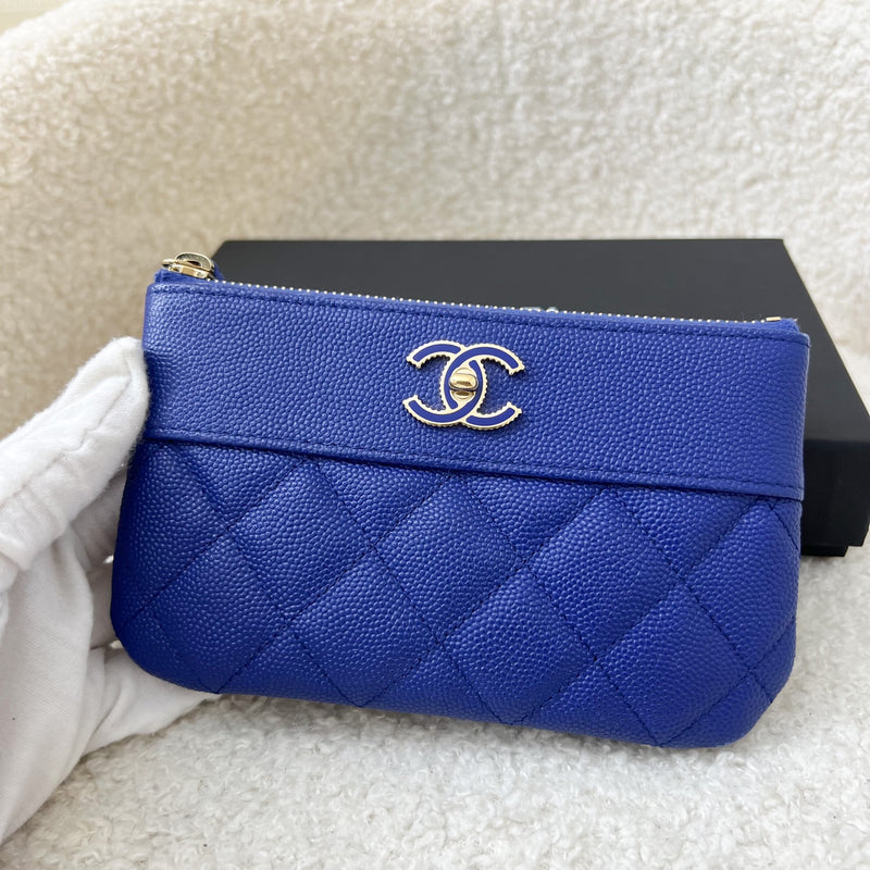 Chanel Seasonal Mini O-Case in Cobalt Blue Caviar and LGHW