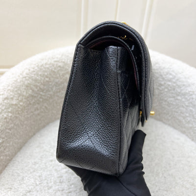 Chanel Small Classic Flap CF in Black Caviar and GHW (Model: A01113)