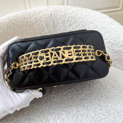 Chanel 23P Top Handle Small Vanity in Black Lambskin AGHW