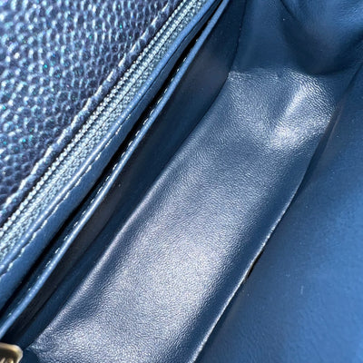 Chanel Classic Square Mini Flap in Navy Blue Shiny Caviar and LGHW