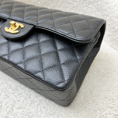 Chanel Small Classic Flap CF in Black Caviar and GHW (Model: A01113)