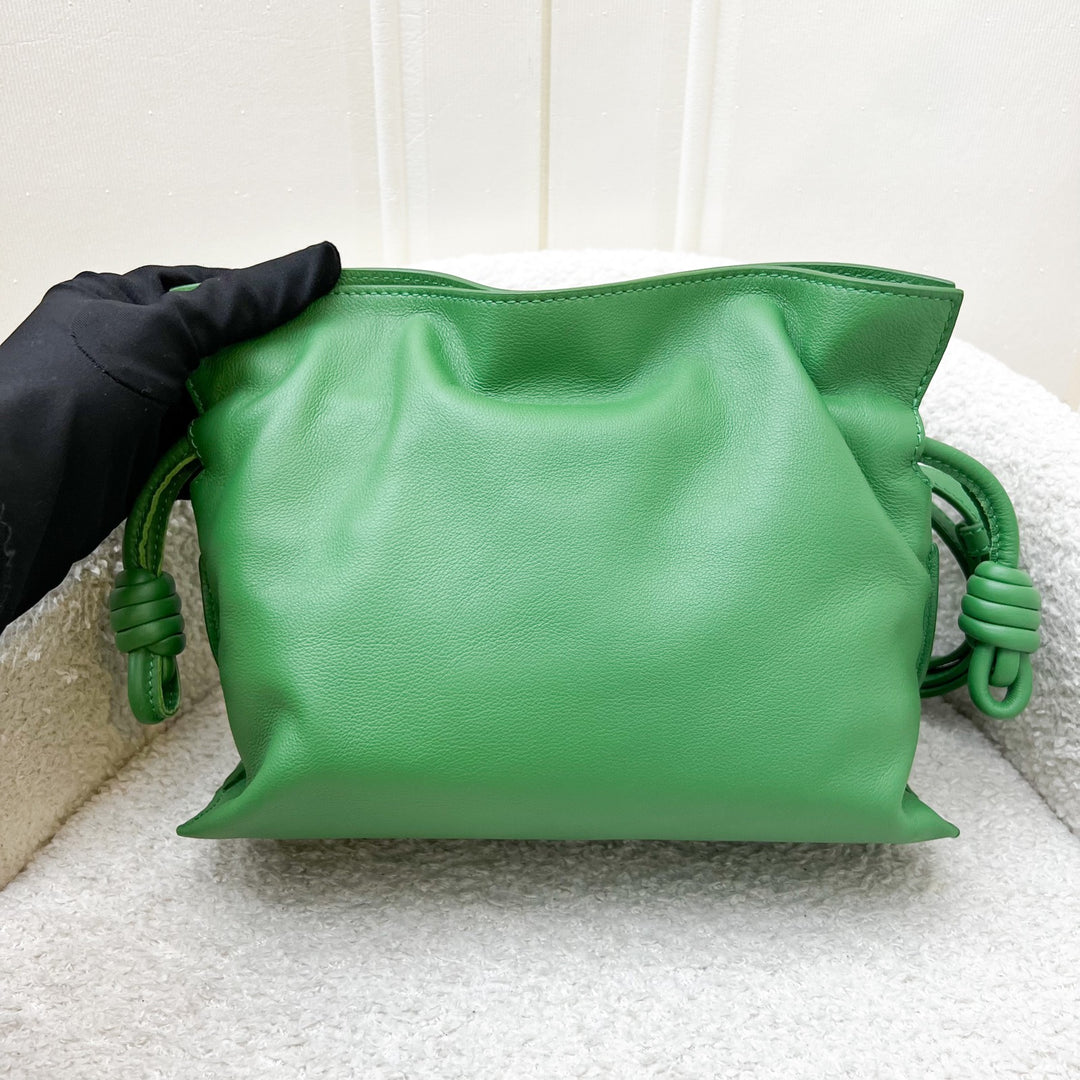Loewe x Suna Fujita Mini Flamenco Clutch Bag in Green Nappa