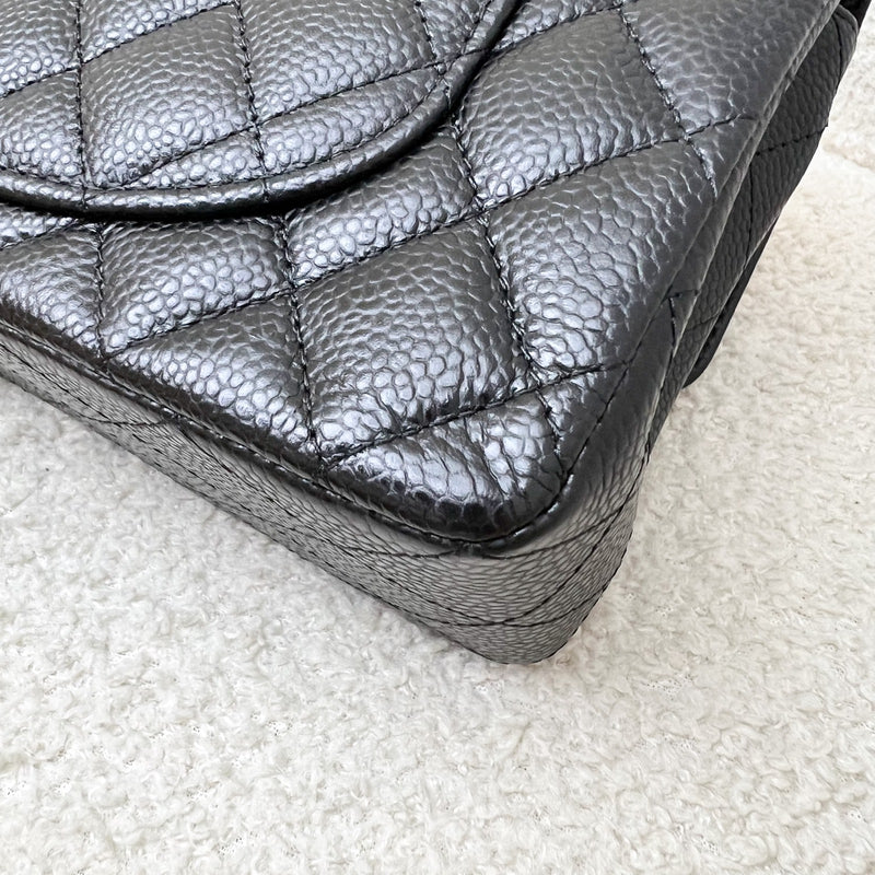 Chanel Small Classic Flap CF in Black Caviar and GHW (Model: A01113)