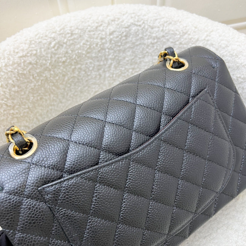 Chanel Small Classic Flap CF in Black Caviar and GHW (Model: A01113)