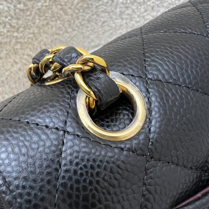 Chanel Small Classic Flap CF in Black Caviar and GHW (Model: A01113)