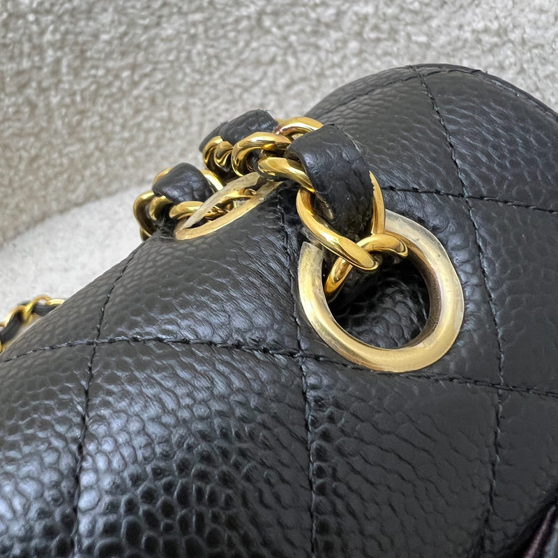 Chanel Small Classic Flap CF in Black Caviar and GHW (Model: A01113)