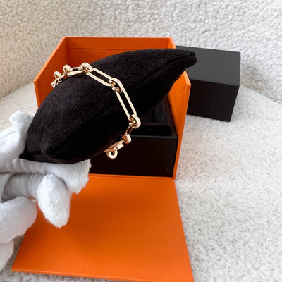 Hermes Kelly Chaine PM Bracelet Semi Pave with Diamonds in 18K Rose Gold