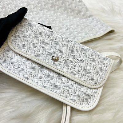 Goyard Saint Louis GM Tote in White Signature Goyardine Canvas