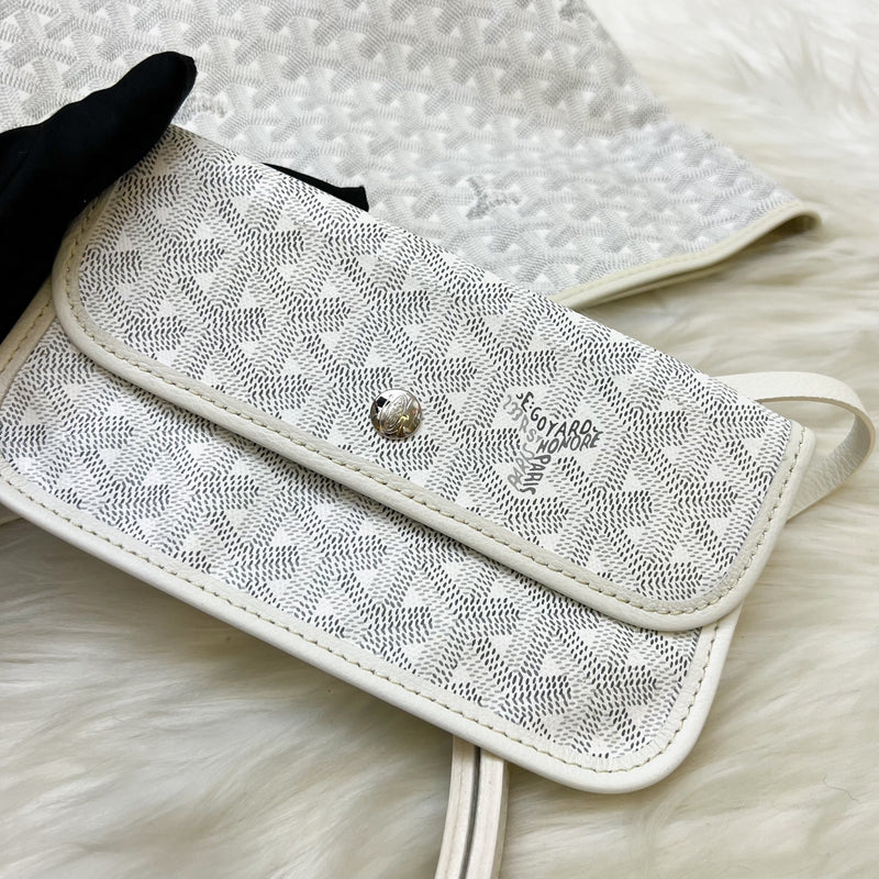 Goyard Saint Louis GM Tote in White Signature Goyardine Canvas