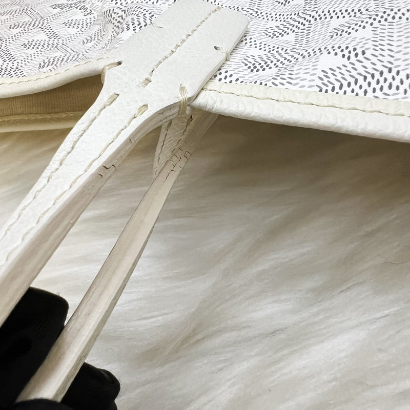 Goyard Saint Louis GM Tote in White Signature Goyardine Canvas