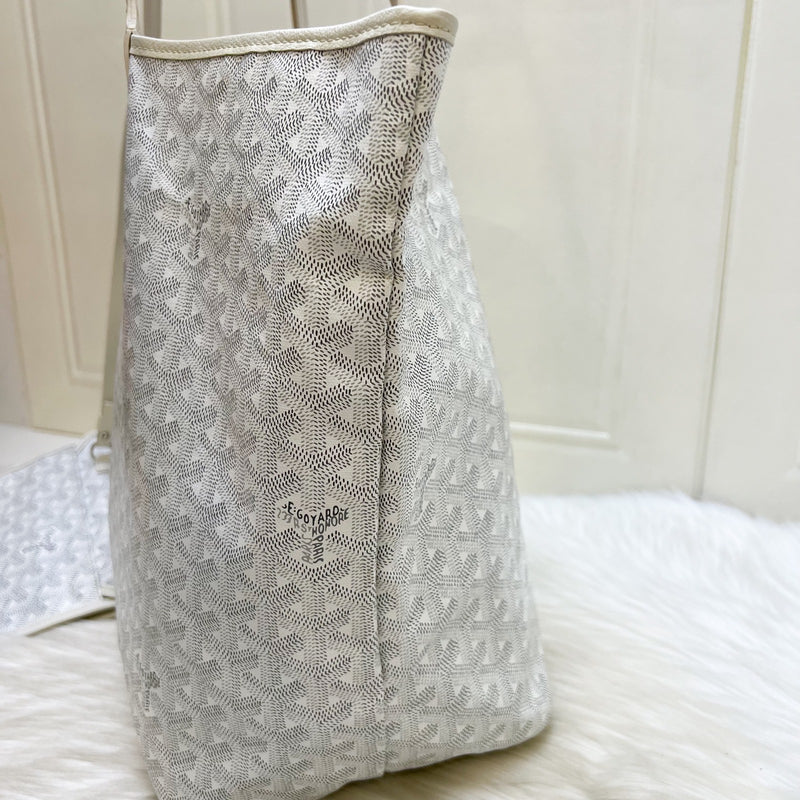 Goyard Saint Louis GM Tote in White Signature Goyardine Canvas