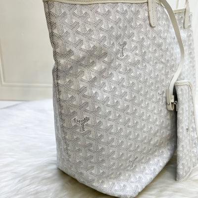 Goyard Saint Louis GM Tote in White Signature Goyardine Canvas