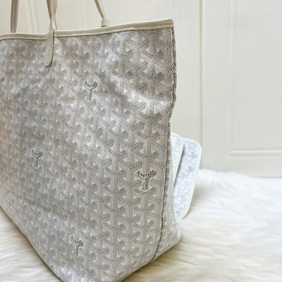 Goyard Saint Louis GM Tote in White Signature Goyardine Canvas