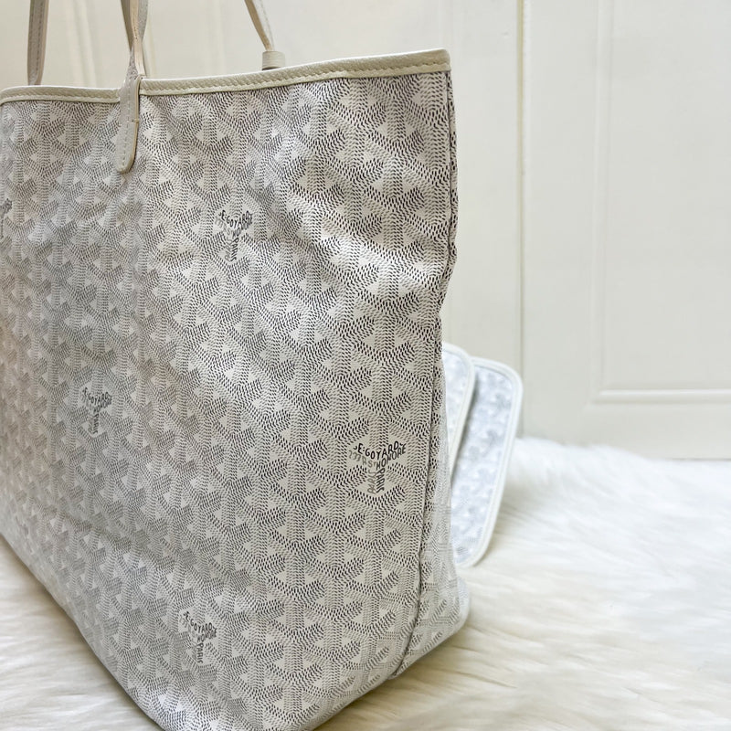 Goyard Saint Louis GM Tote in White Signature Goyardine Canvas
