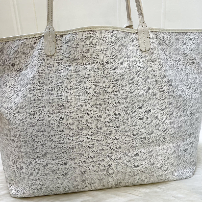 Goyard Saint Louis GM Tote in White Signature Goyardine Canvas