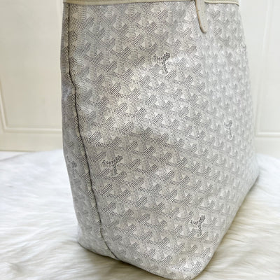 Goyard Saint Louis GM Tote in White Signature Goyardine Canvas