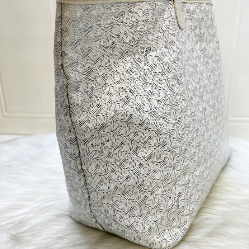Goyard Saint Louis GM Tote in White Signature Goyardine Canvas