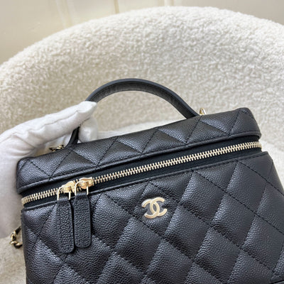 [Brand New July 2025] Chanel 25B Vanity / Clutch with Chain (LP Style Bag) in Black Caviar and LGHW