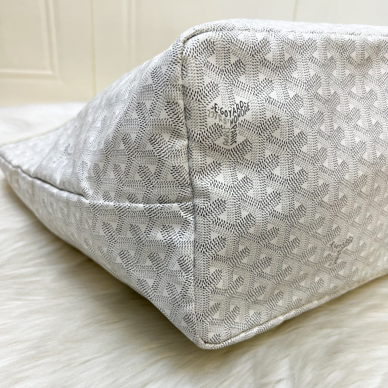 Goyard Saint Louis GM Tote in White Signature Goyardine Canvas