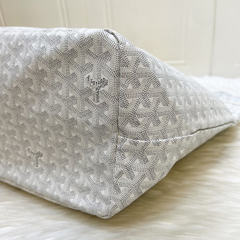 Goyard Saint Louis GM Tote in White Signature Goyardine Canvas