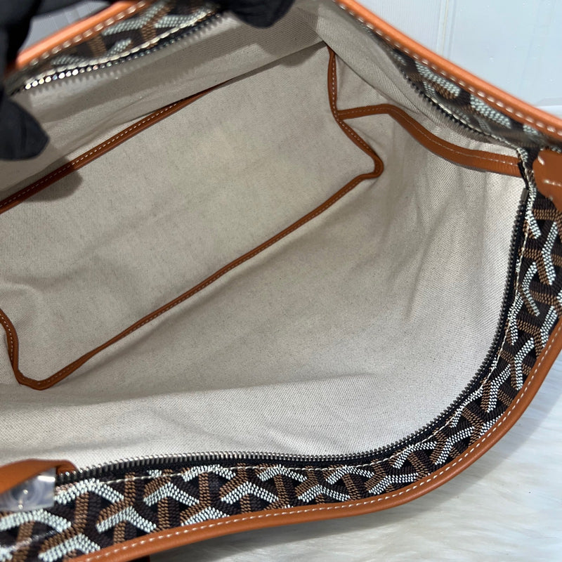 [BN - Local set - Nov 2025] Goyard Boheme PM Hobo Bag in in Black Signature Goyardine Canvas and Brown Trim