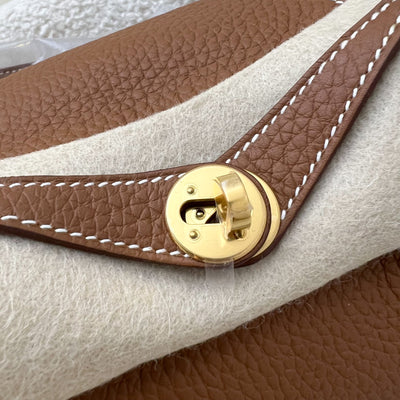 [Local Full Set - W Stamp] Hermes Mini Lindy in Gold Clemence Leather and GHW
