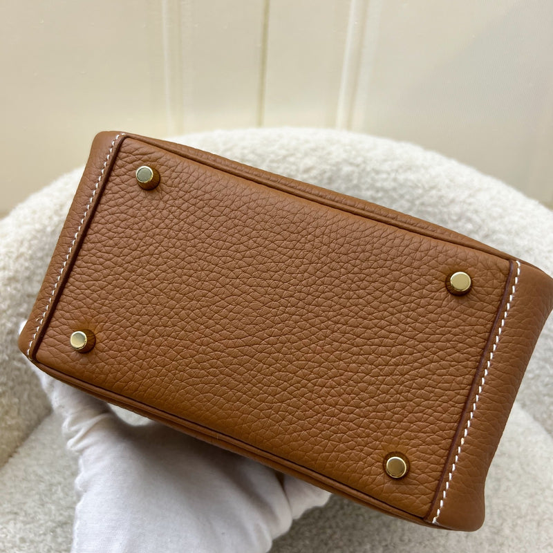 [Local Full Set - W Stamp] Hermes Mini Lindy in Gold Clemence Leather and GHW