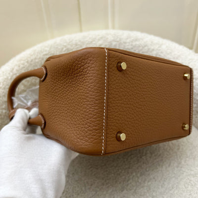 [Local Full Set - W Stamp] Hermes Mini Lindy in Gold Clemence Leather and GHW