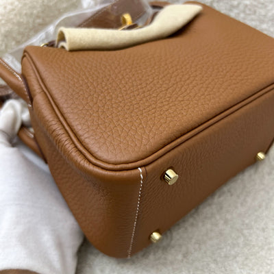 [Local Full Set - W Stamp] Hermes Mini Lindy in Gold Clemence Leather and GHW
