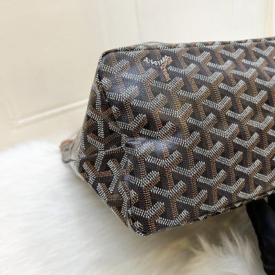 [BN - Local set - Nov 2025] Goyard Boheme PM Hobo Bag in in Black Signature Goyardine Canvas and Brown Trim