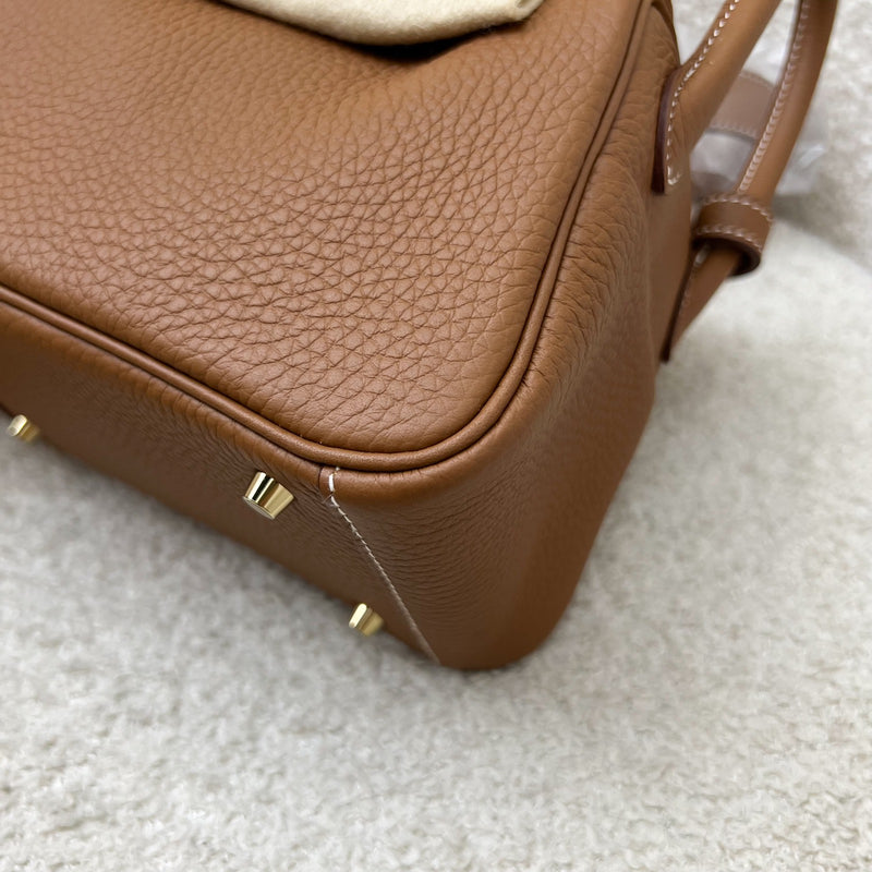 [Local Full Set - W Stamp] Hermes Mini Lindy in Gold Clemence Leather and GHW