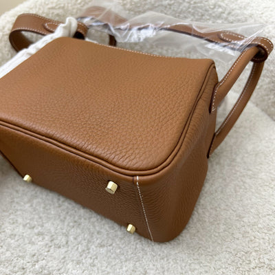 [Local Full Set - W Stamp] Hermes Mini Lindy in Gold Clemence Leather and GHW