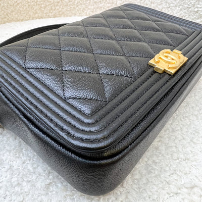 Chanel Boy Clutch on Chain WOC in Black Caviar AGHW